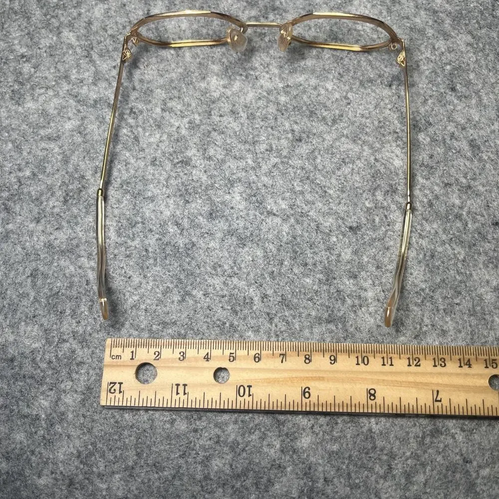 Vintage 18K Gold Plated Glasses FRAMES ONLY Hexagon Italy 125 40/20 USI Rico